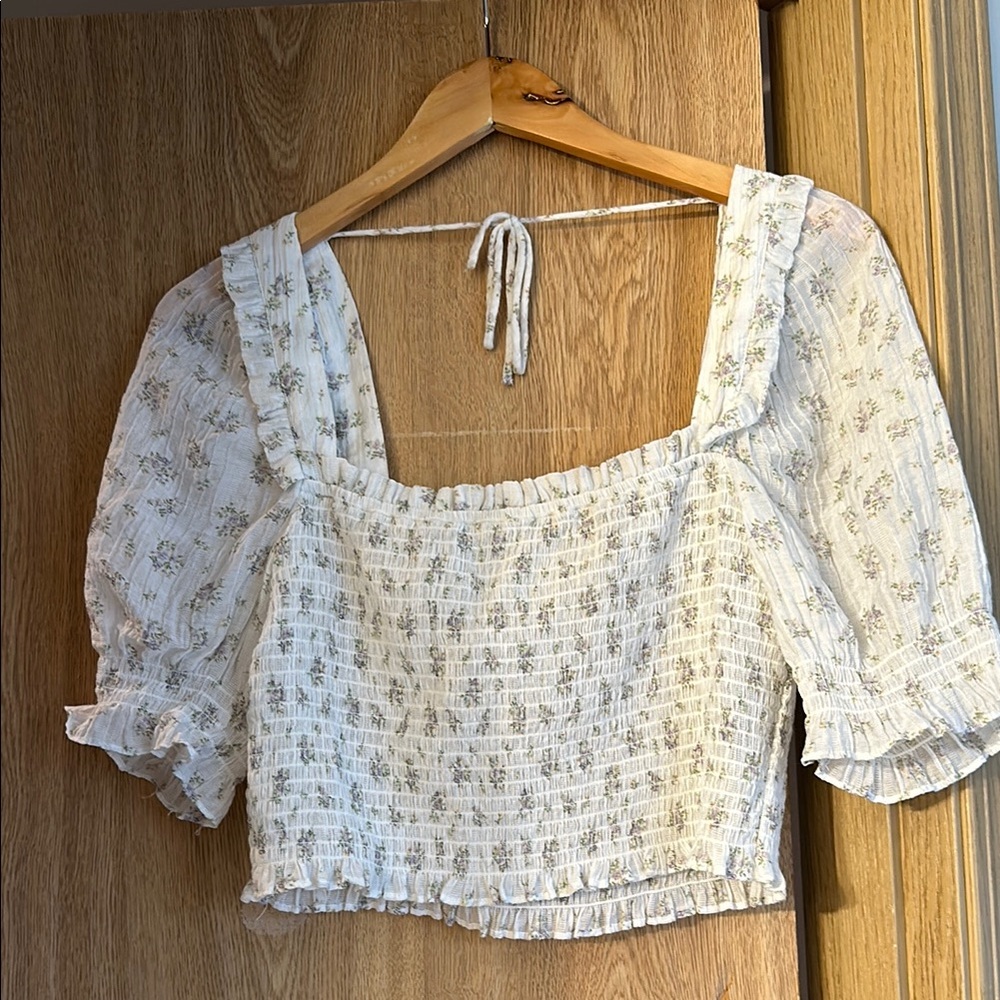 White Floral Women's Top